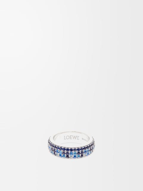 Thin Pavé ring in sterling silver and crystals