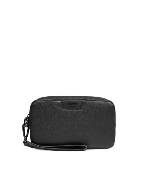 zip leather clutch