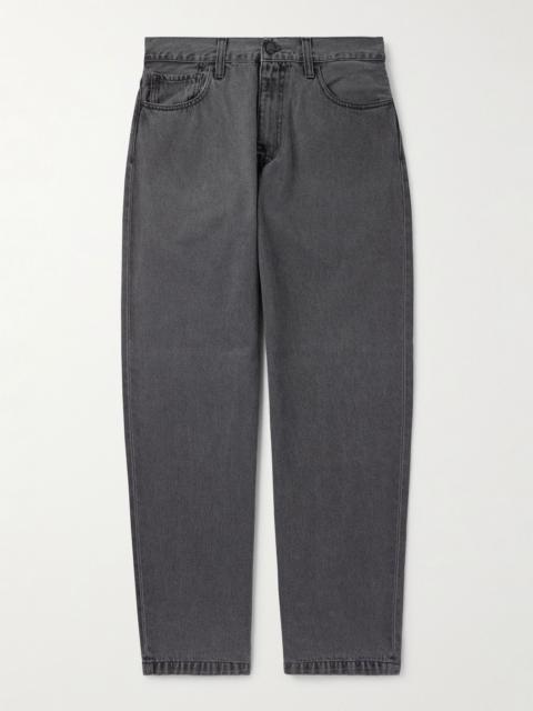 Landon Wide-Leg Logo-Appliquéd Jeans Black