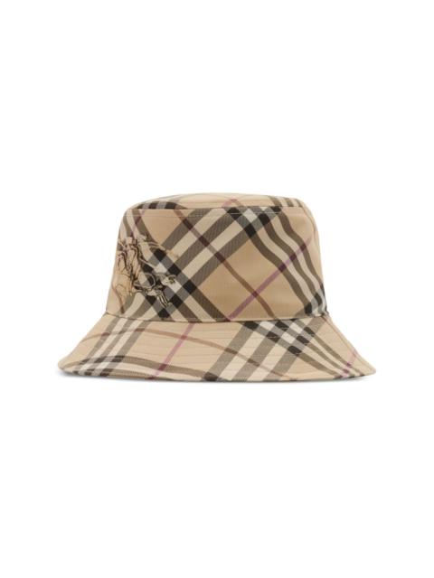checked bucket hat