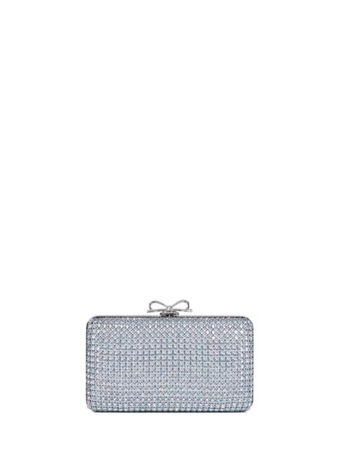 Blue crystal chainmail clutch bag