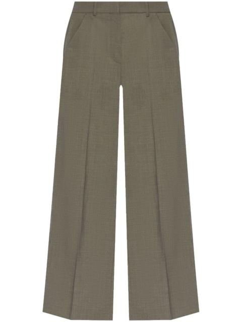 wide-leg wool trousers