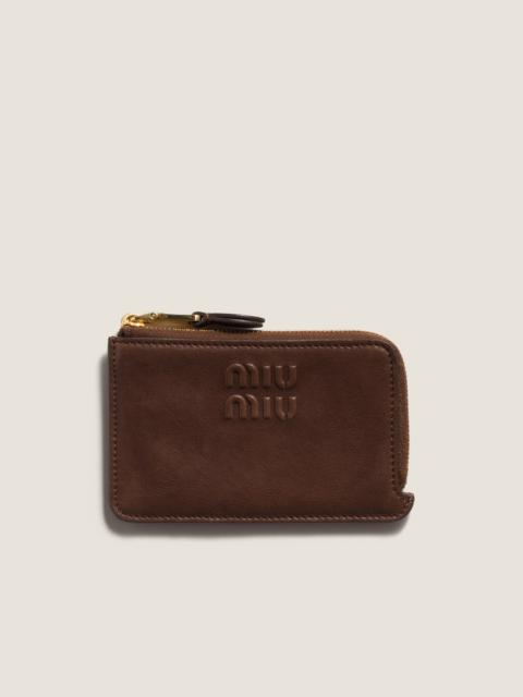 Nappa leather envelope card holder