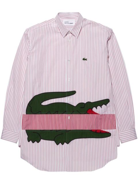 crocodile-print pinstriped shirt