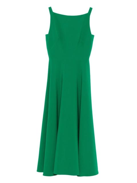 square-neck flared midi day dress