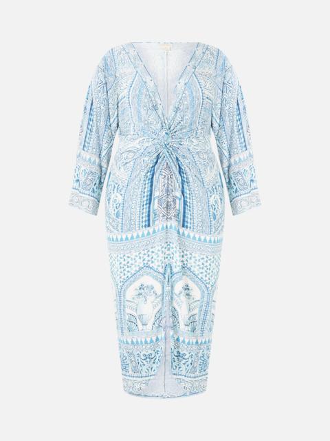 LONG SPLIT FRONT TWIST DRESS