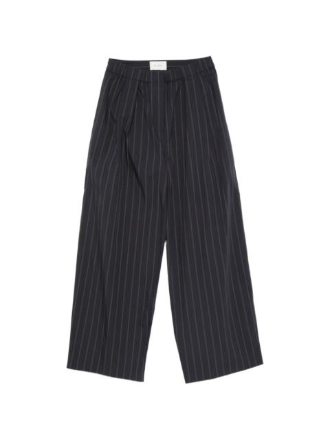 striped pleated trousers