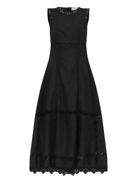 Anela lace-trimmed midi dress