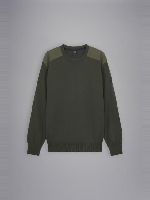 WOOL CREW NECK WITH ICONIC BADGE