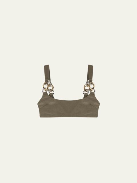 Wild Chain Scoop-Neck Bikini Top