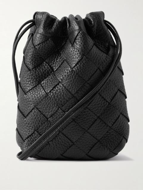 Intrecciato Full-Grain Leather Pouch Black