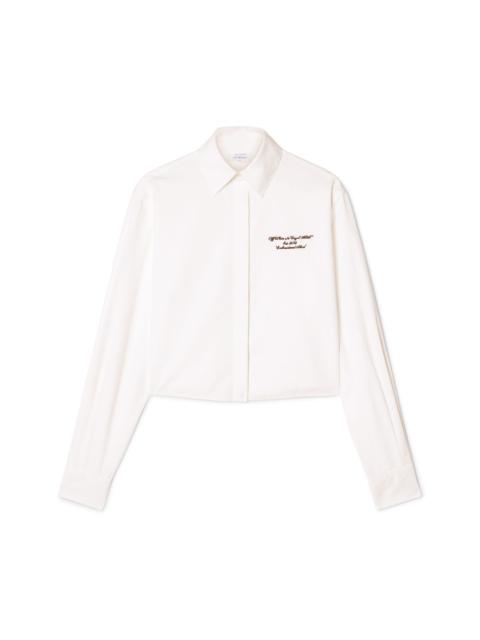 White Poplin Boxy Long-sleeved Shirt