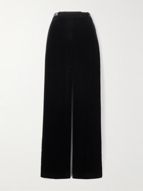 Velvet Straight-leg Pants