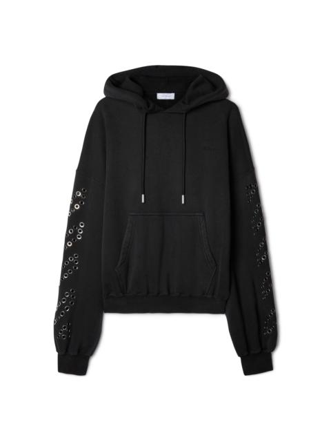 Eyelet Diags Over Hoodie