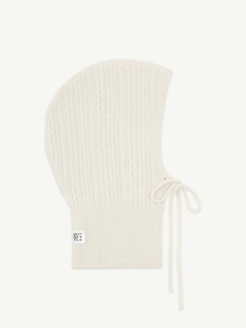 Cable knit hood