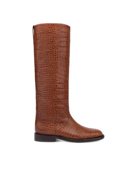 20mm Montana croco-embossed leather boots
