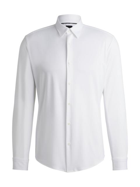 SLIM-FIT SHIRT IN PERFORMANCE-STRETCH STRUCTURED FABRIC