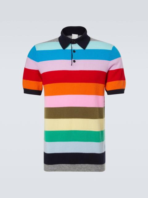 Striped cashmere polo sweater