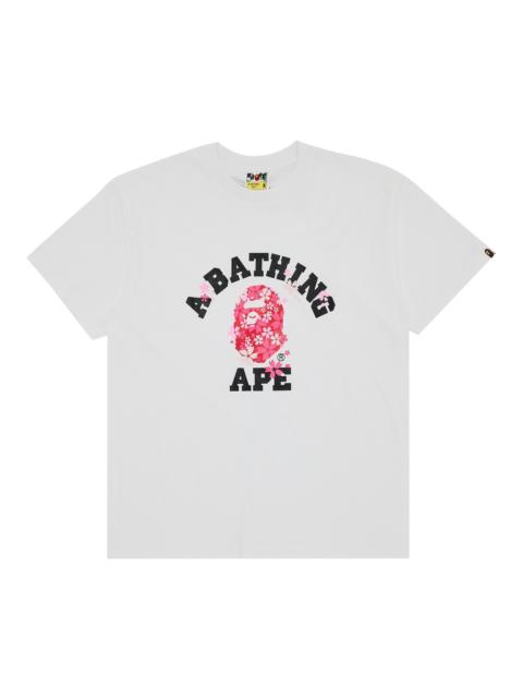 BAPE Sakura College Tee 'White'