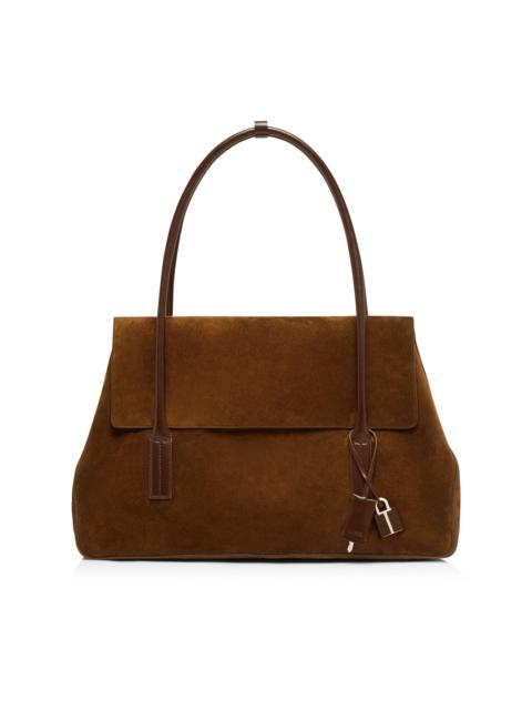 SUEDE LEATHER ECLIPSE LARGE SHOULDER BAG