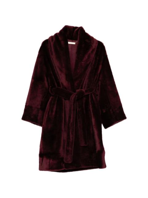 Juno belted fur coat