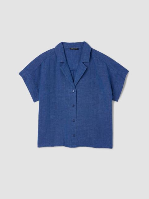 Washed Organic Linen Délavé Notch Collar Shirt