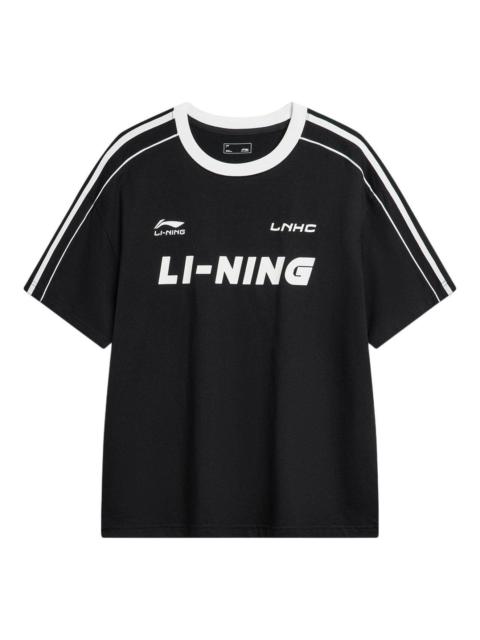 Li-Ning Graphic Soccer T-shirt 'Black White' AHSU657-2