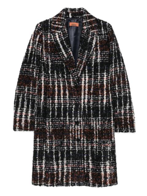 plaid single-breasted coat