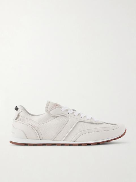 Embellished Textured-leather Sneakers