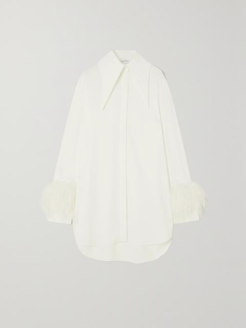 Seymour Feather-trimmed Crepe Shirt