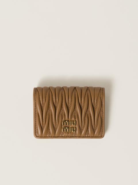 Matelassé nappa leather card holder