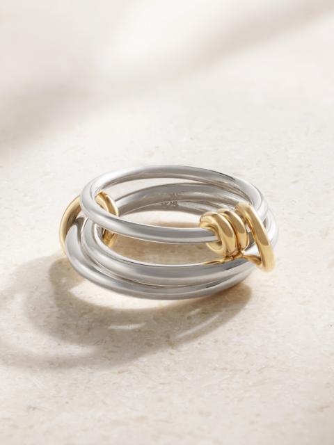 Raneth Set Of Three Sterling Silver And 18-karat Gold Rings