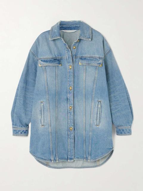 Printed denim overshirt