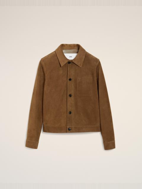 BROWN LEATHER BUTTONED AMI DE COEUR JACKET