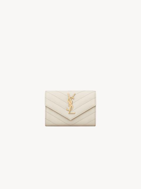 CASSANDRE MATELASSÉ SMALL ENVELOPE WALLET IN GRAIN DE POUDRE LEATHER