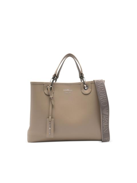 Medium MyEA logo strap tote bag