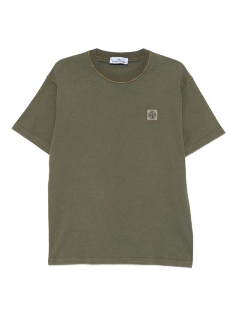 Compass-patch cotton T-shirt