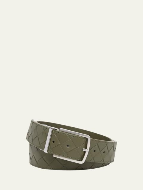Men's Reversible Intrecciato Leather Belt