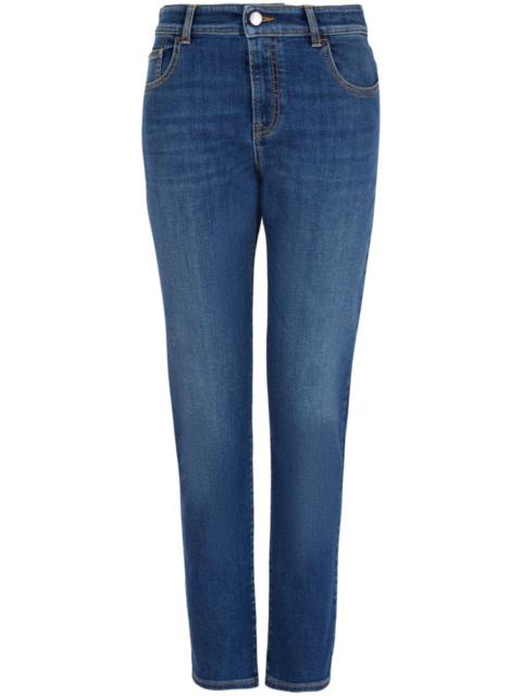 high-rise slim-cut jeans