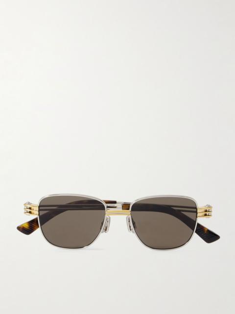 Square-Frame Gold- and Silver-Tone Sunglasses Silver