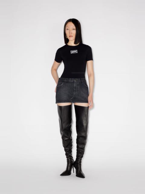 THE BLACK DENIM HAUTE JEANERIE SKIRT