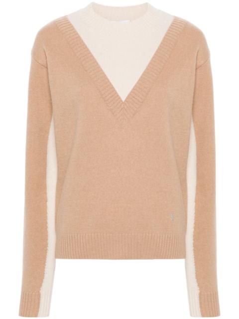 two-tone layered jumper