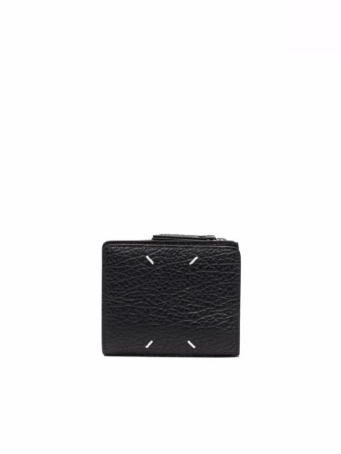 LEATHER FLAP WALLET - BLACK