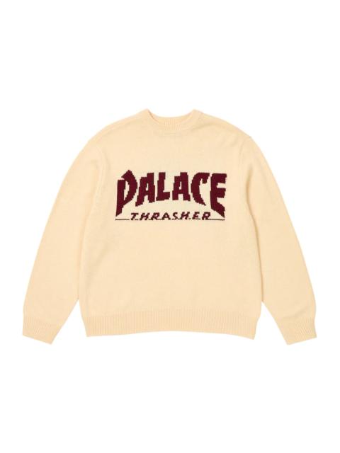 Palace x Thrasher Knit Off White