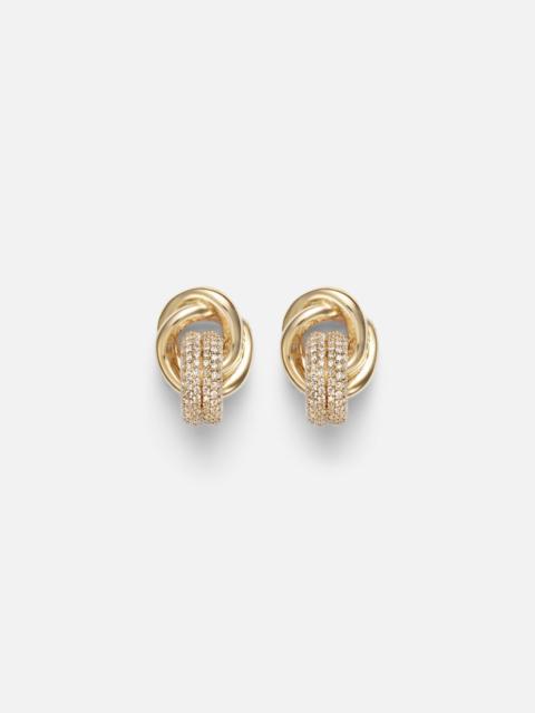 14kt gold earrings with diamonds