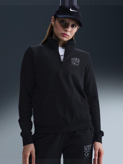 Nike Sportswear Club Fleece Women's Mock-Neck 1/2-Zip Graphic Top