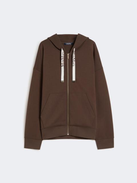 Technical jersey zip-up sweatshirt - CHOCOLATE