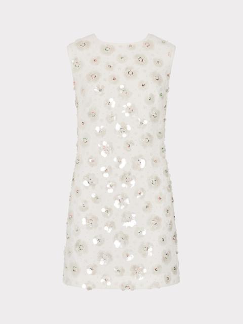 Ivette Fleur Paillette Shift Mini Dress