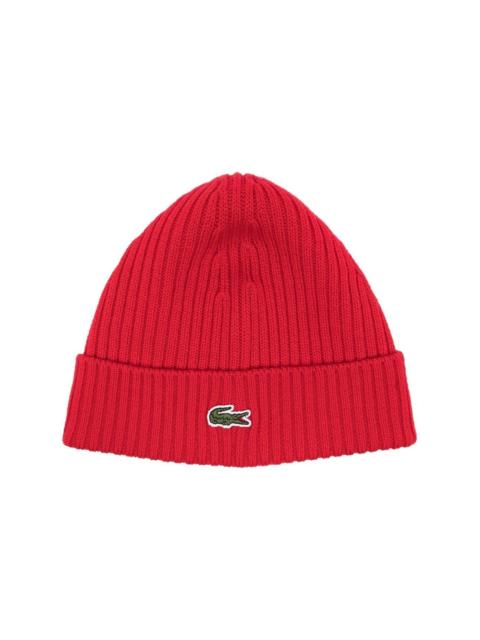logo-patch wool beanie