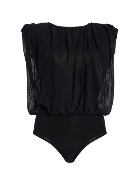 Draped Knit Top black